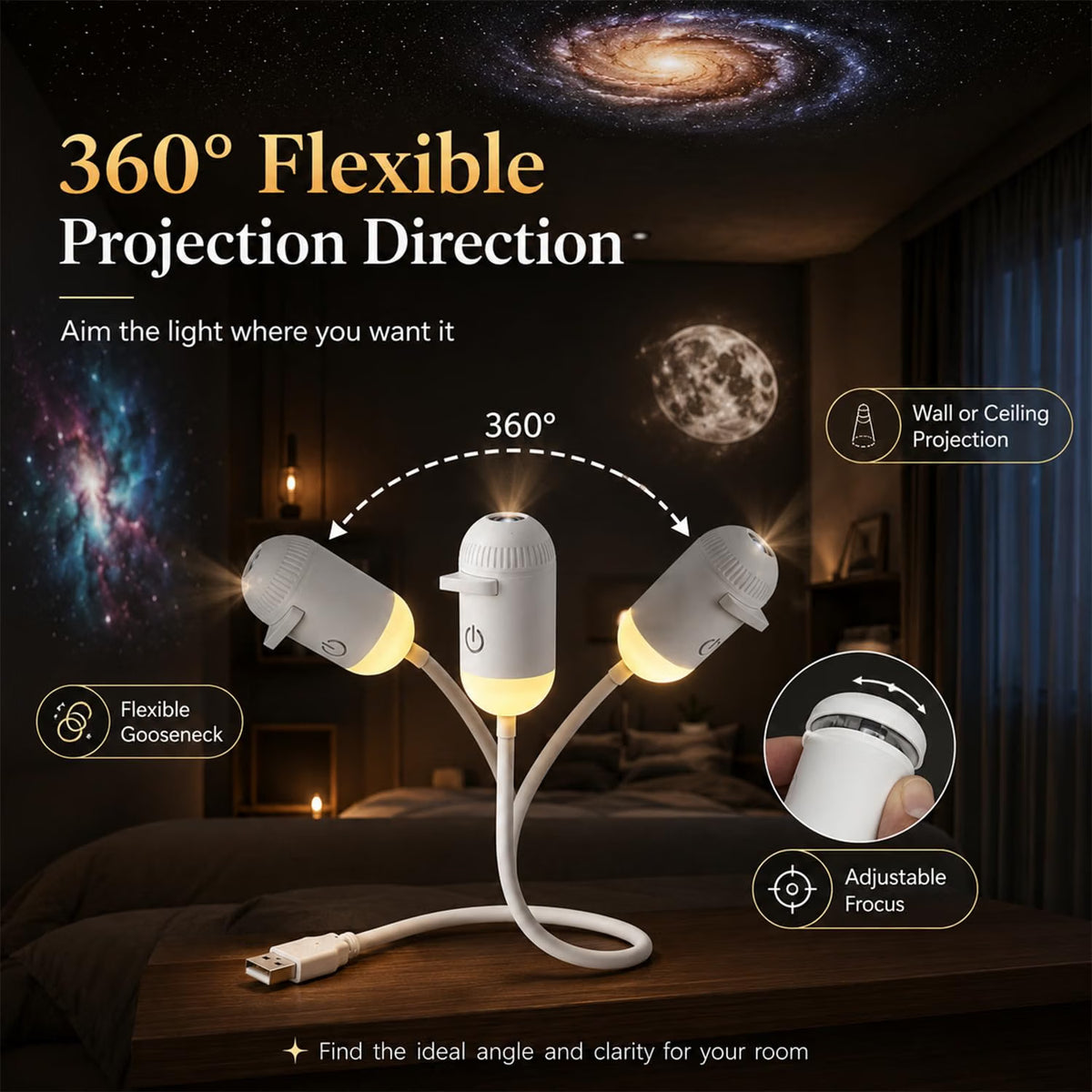 Portable Mini USB Starry Sky Projection Lamp
