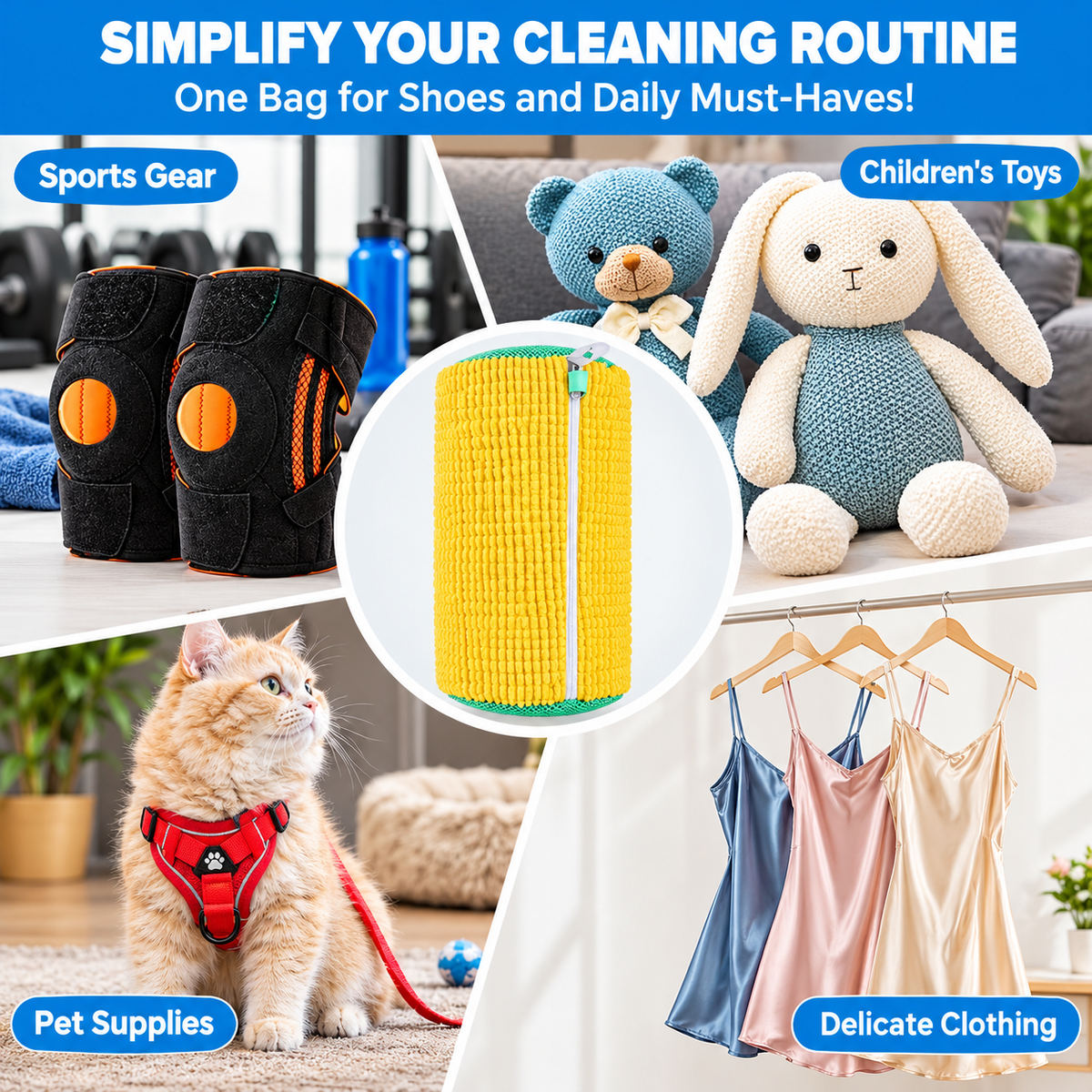 Shoe Washing Bag for Washing Machine – Microfiber Sneaker Cleaner