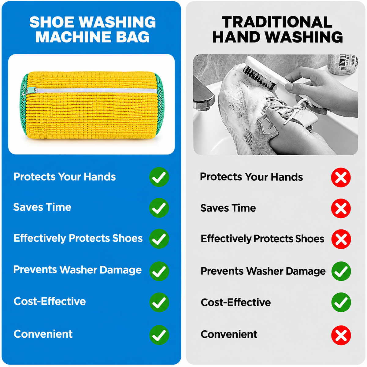 Shoe Washing Bag for Washing Machine – Microfiber Sneaker Cleaner