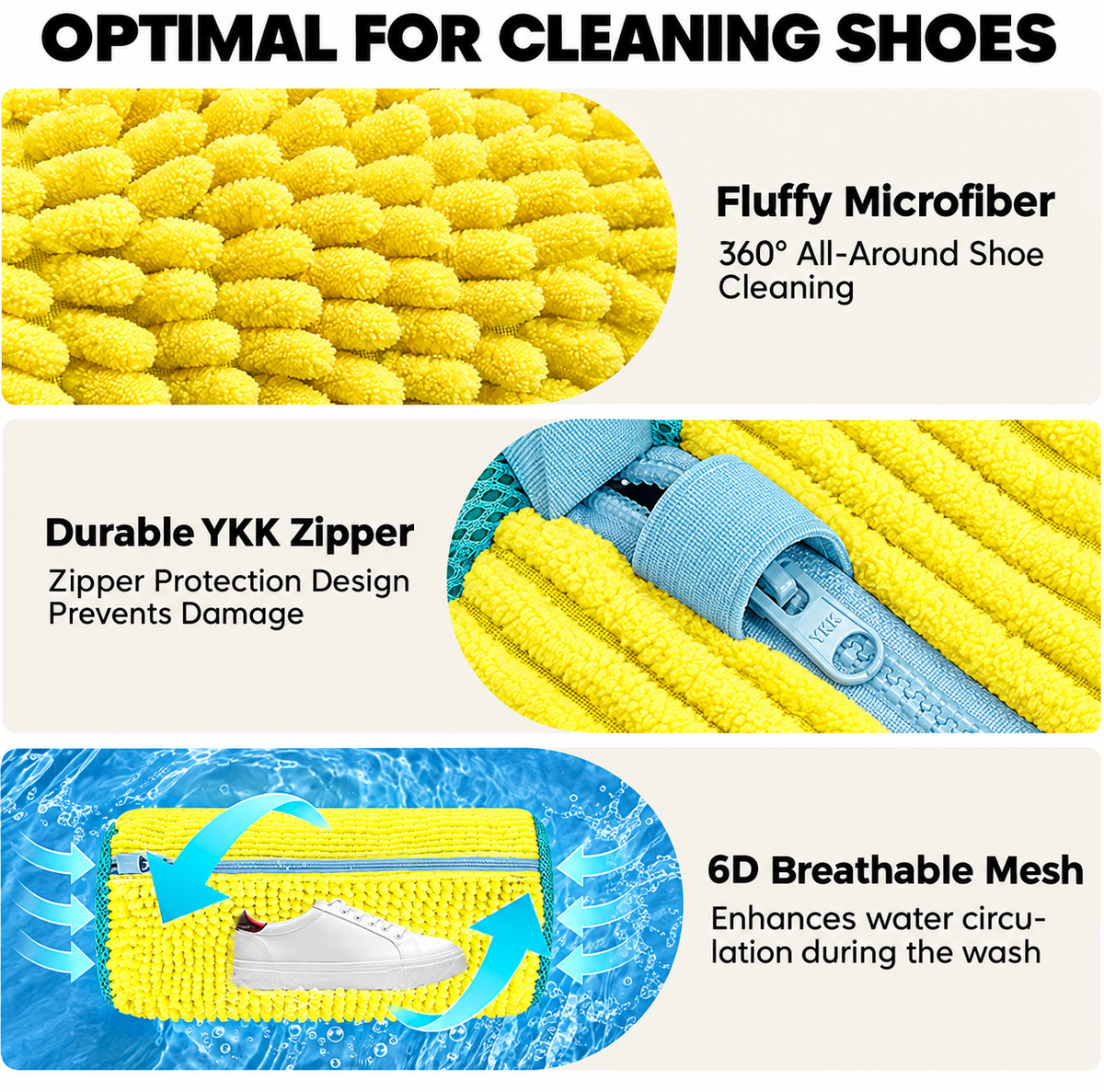 Shoe Washing Bag for Washing Machine – Microfiber Sneaker Cleaner