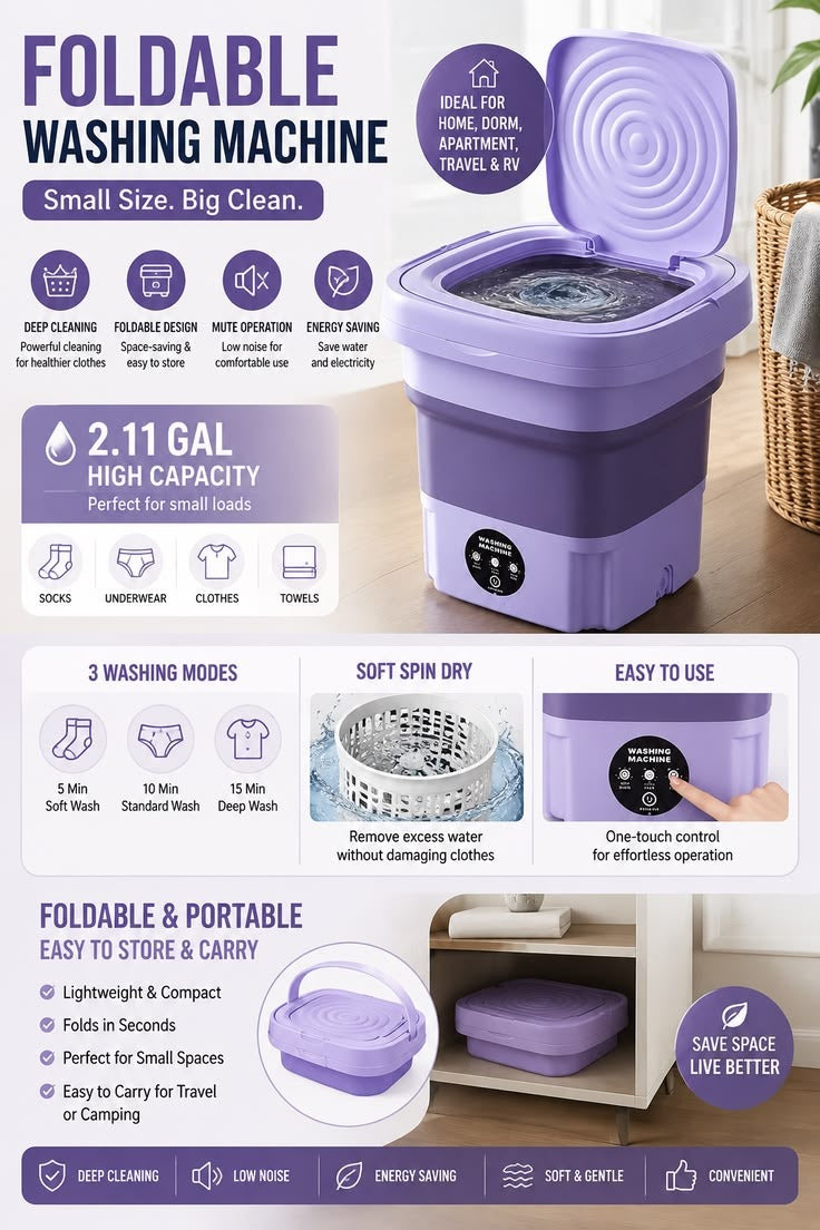Foldable Mini Laundry Machine